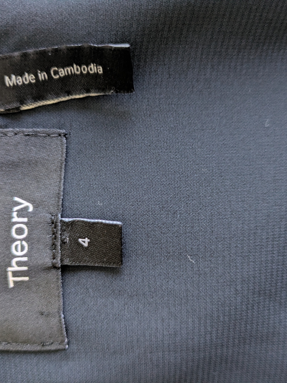 Theory Square Neck Voluminous Dress Caliver Linen Deep Navy Blue Crossback 4 - Picture 5 of 9